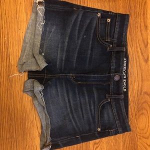 Dark wash jean shorts